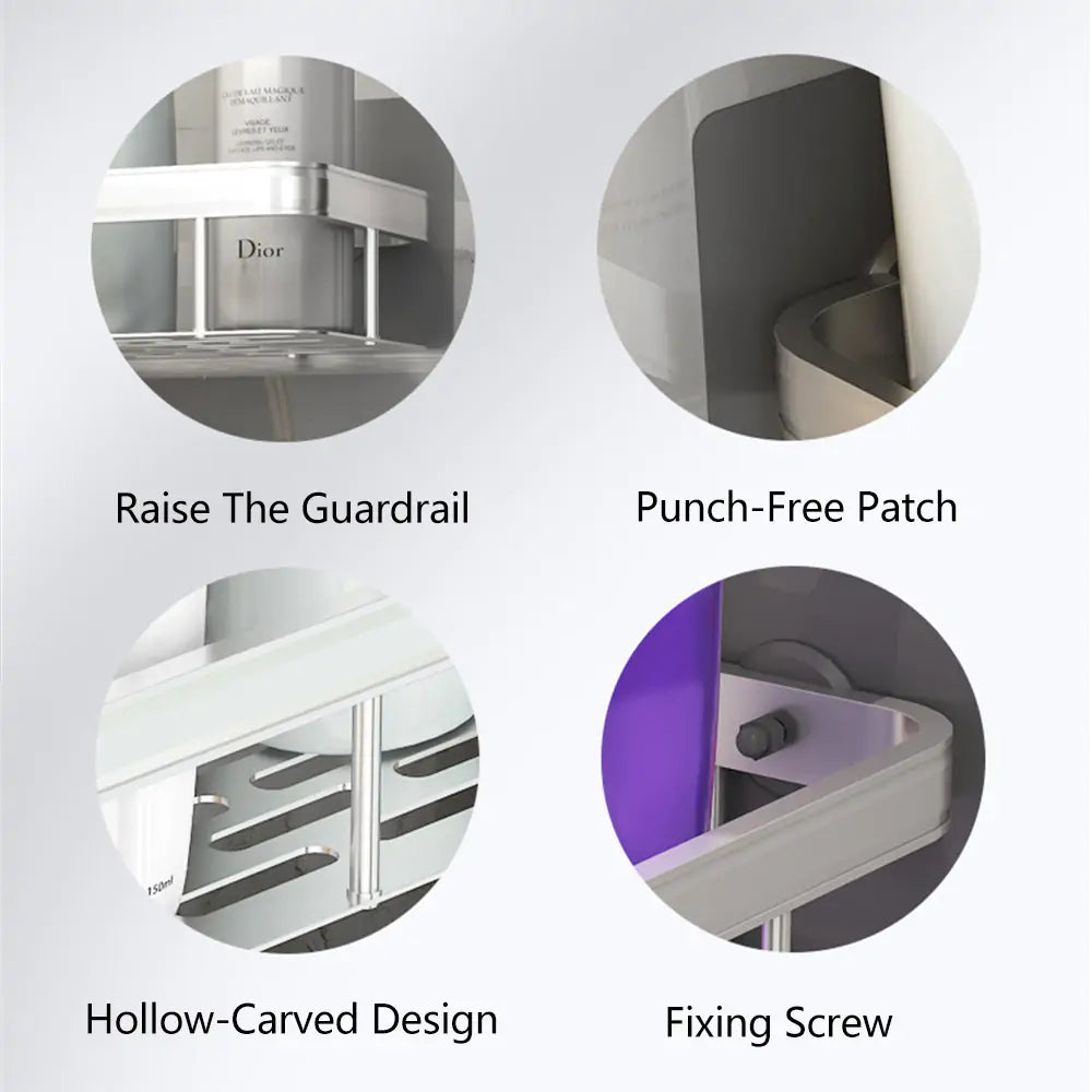 Bathroom shelf without screws