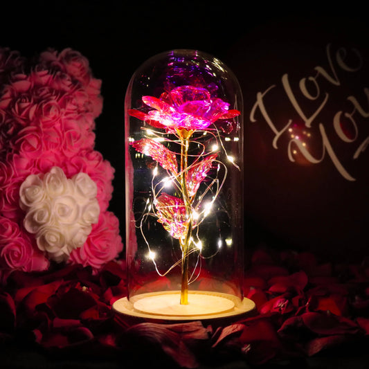 Crystal Lamp with Decorative Rose