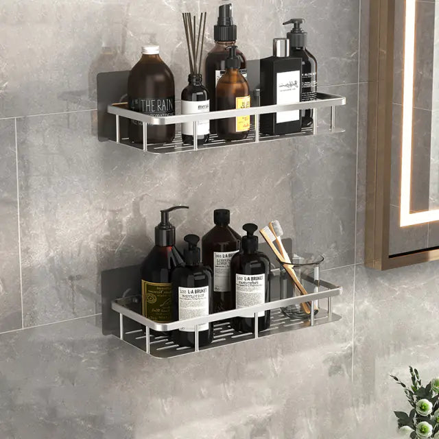 Bathroom shelf without screws