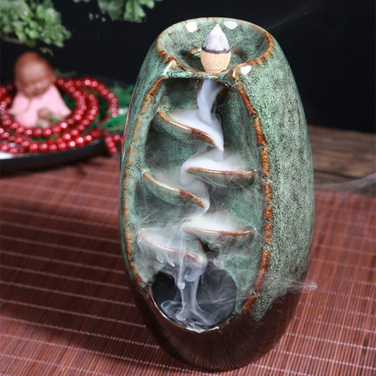 Ceramic Waterfall Incense Burner 